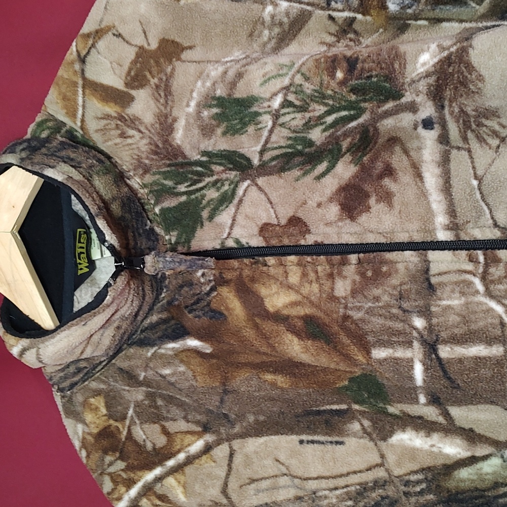 Fleece Jacket WALLS Mens Hunting Camouflage Full Zip Pockets Lightweight - Mediu - Picture 2 of 11